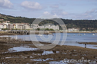 Hondarribia beach, Txingudi bay Editorial Stock Photo