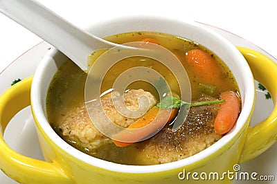 Honduran capirotadas, cheese dumpling soup. Stock Photo