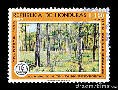 Honduras on postage stamps Editorial Stock Photo