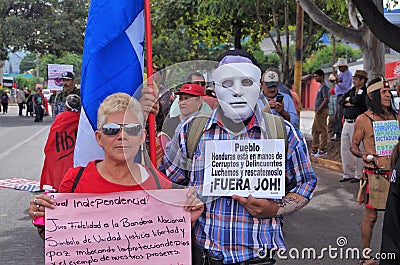Honduras protest against corruption and reelection oh Juan Orlando Hernandez 2018 september Editorial Stock Photo