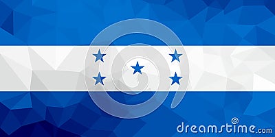 Honduras polygonal flag. Mosaic modern background. Geometric design Stock Photo