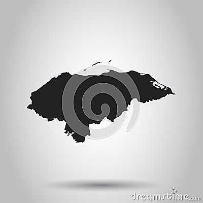 Honduras vector map. Black icon on white background. Vector Illustration
