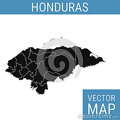 Honduras vector map with title Vector Illustration