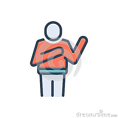 Color illustration icon for Honest, truthful and person Cartoon Illustration