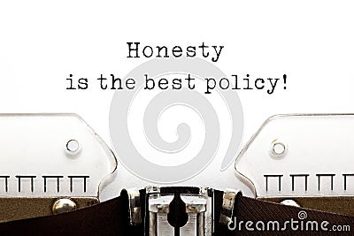 Honesty Is The Best Policy Quote On Typewriter Stock Photo