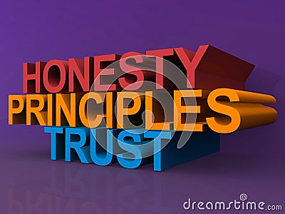 Honesty, principles and trust Stock Photo