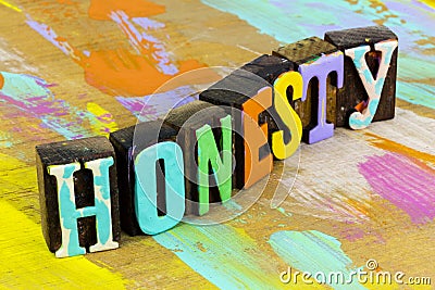 Honesty trust respect honest ethics personal character integrity policy Stock Photo