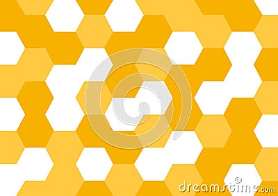 Honey abstract background with yellow honeycombs. Vector illustration Cartoon Illustration