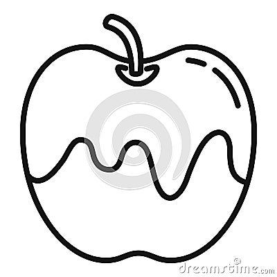 Honey apple icon, outline style Vector Illustration