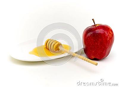 Honey and apple for yom kippur Stock Photo