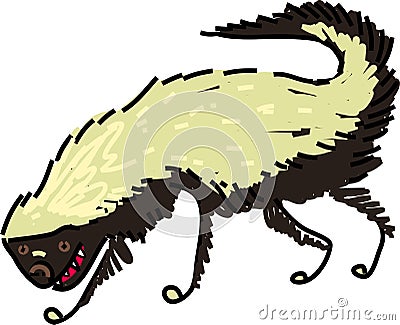 Honey Badger Cartoon Illustration