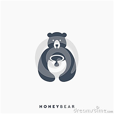 Honey bear logo design,vector,illustration Cartoon Illustration