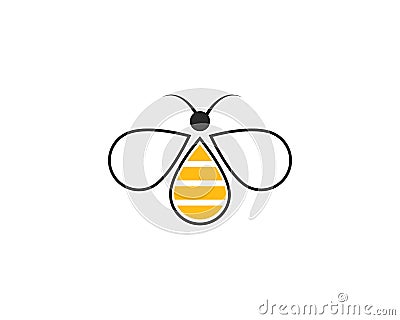 Honey Bee Logo Template Vector Illustration