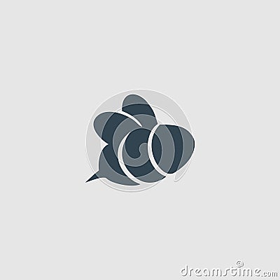 Honey bee monogram design logo inspiration Vector Illustration