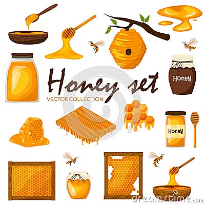 Honey cartoon collection Vector Illustration