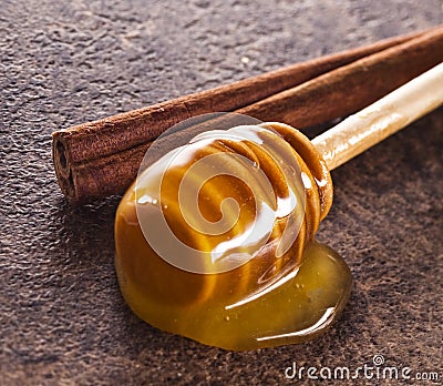 Honey and cinnamon Stock Photo