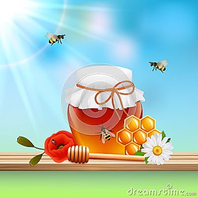 Honey Colored Composition Vector Illustration