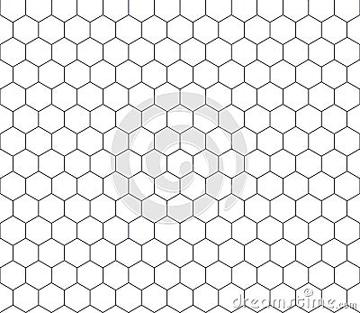 Honey comb mosaic texture. Outline hexagon shape seamless pattern grid. Modern abstract minimal geometric design. Vector Vector Illustration