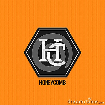 Honey comp logo design. H and C letters vector background Vector Illustration