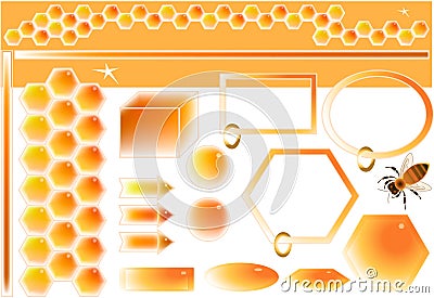 Honey design elements Vector Illustration
