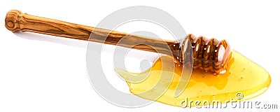 Honey dipper in honey Stock Photo