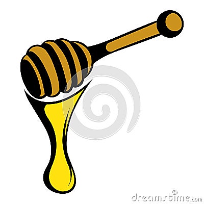 Honey dipper icon, icon cartoon Vector Illustration