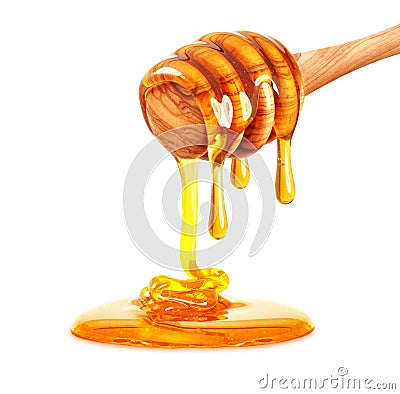 Honey dripping Stock Photo