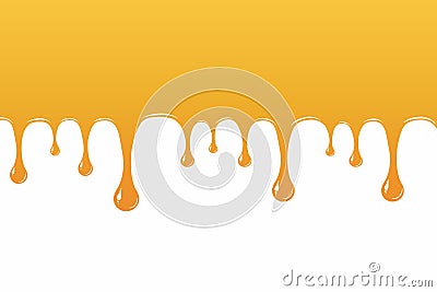 Honey drips down. Culinary wallpaper, broshure, restaurant menu Vector Illustration