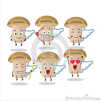 Honey fungus cartoon designs as a cute angel character Cartoon Illustration