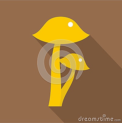 Honey fungus icon, flat style Vector Illustration