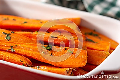 Honey glazed carrots Stock Photo