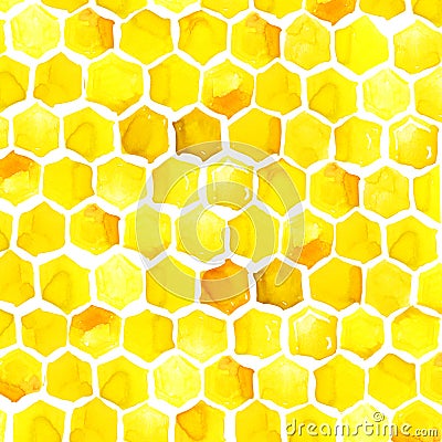 Honey, honeycomb, Watercolor Cartoon Illustration