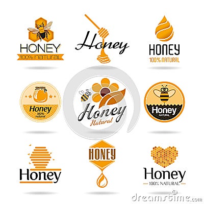 Honey icon set Vector Illustration