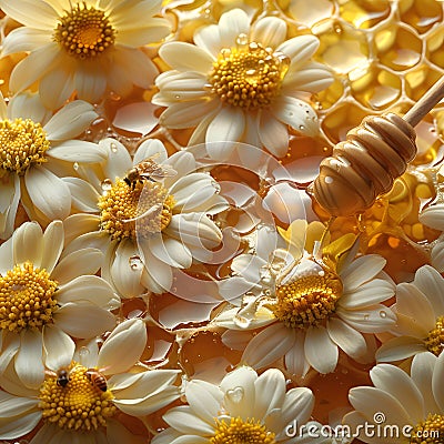 Honey indulgence backdrop. Stock Photo