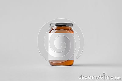 Honey Jar Mock-Up - Blank Label Stock Photo