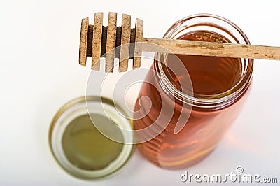 Honey jar,view from top Stock Photo