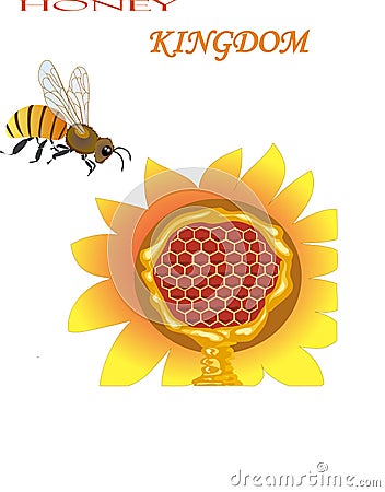 Honey Kingdom.The collection of honey bees Vector Illustration