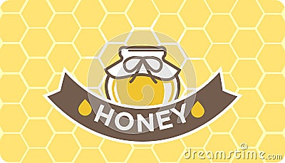 Honey organic and natural product in jar vector Vector Illustration