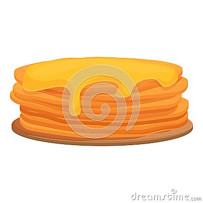 Honey pancake icon cartoon vector. Cute stack food Vector Illustration