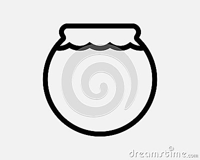 Honey Pot Icon. Food Liquid Sauce Jam Preserve Mason Jar Round Glass Container Shape Sign Symbol Vector Illustration