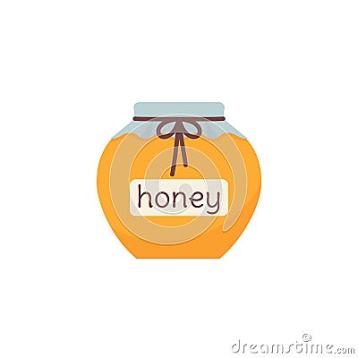 Honey pot icon. Vector illustration. Honey glass jar. Flat design Vector Illustration