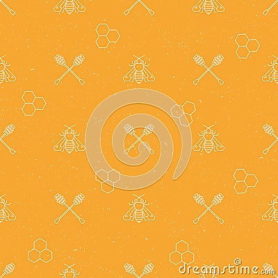 Honey Seamless Pattern Vector Illustration