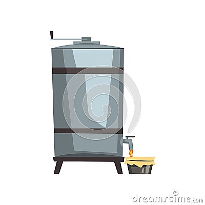 Honey storage, filtration and pasteurization equipment, honey production process vector Illustration on a white Vector Illustration