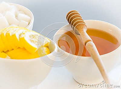 Honey and sugar Stock Photo