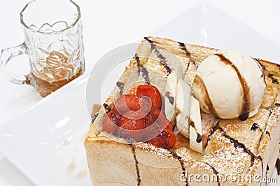 Honey toast Stock Photo