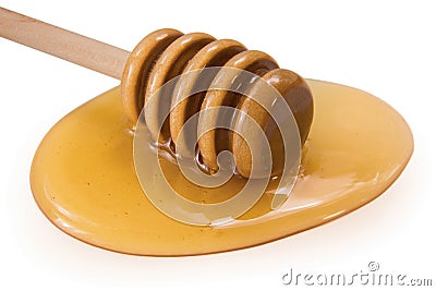 Honey and wooden drizzle Stock Photo