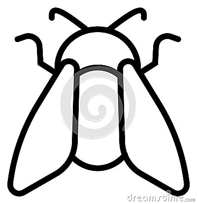 Honeybee linear icon. Bumblebee symbol. Insect drawing Vector Illustration