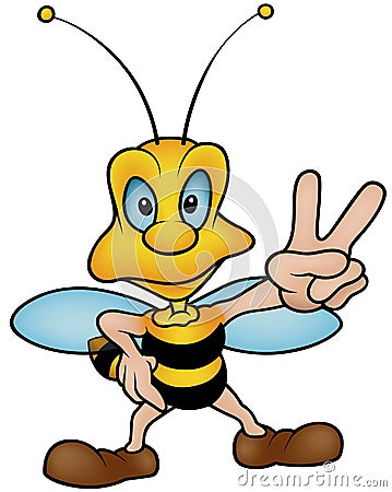 Honeybee Victory Vector Illustration