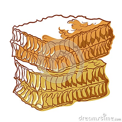 Honeycomb bee icon, sweet healthy natural food Vector Illustration