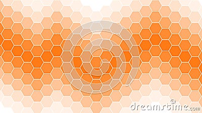 Honeycomb Grid tile random background or Hexagonal cell texture. in color orange with white gradient. Stock Photo